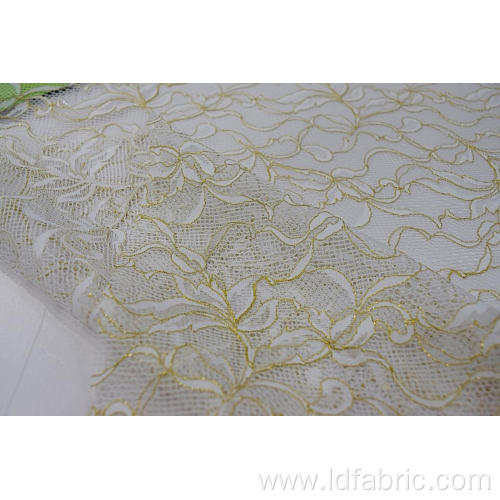 Nylon Metallic Flower Lace Fabric